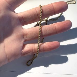 14k gold rope chain necklace. 20” long